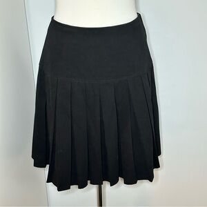 Y2K Black Pleated Mini Skirt Tennis Schoolgirl Aesthetic